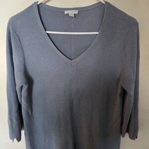J. Jill Light Blue V-Neck Sweater